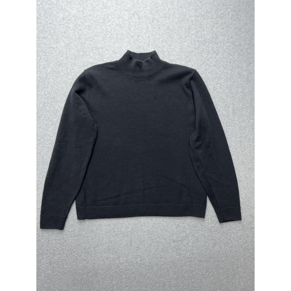 Vintage Pendleton Sweater Womens S Black Wool Mock‎ Neck Classic Knit Pullover
